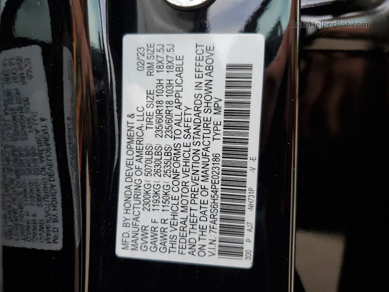 2023 Honda Cr-v Sport Black vin: 7FARS6H54PE023186