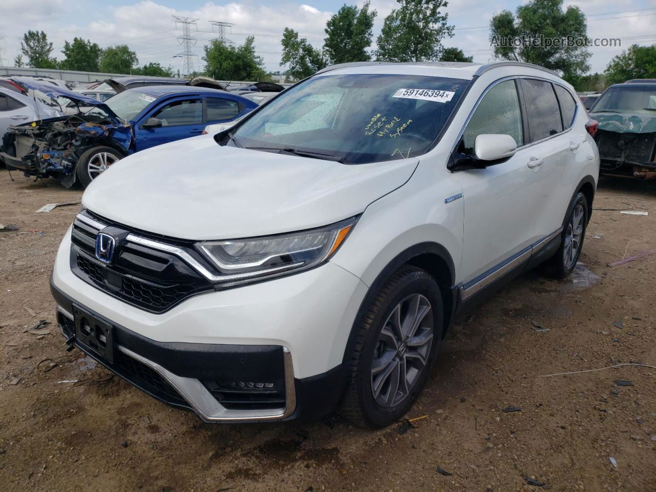 2020 Honda Cr-v Touring White vin: 7FART6H92LE001794