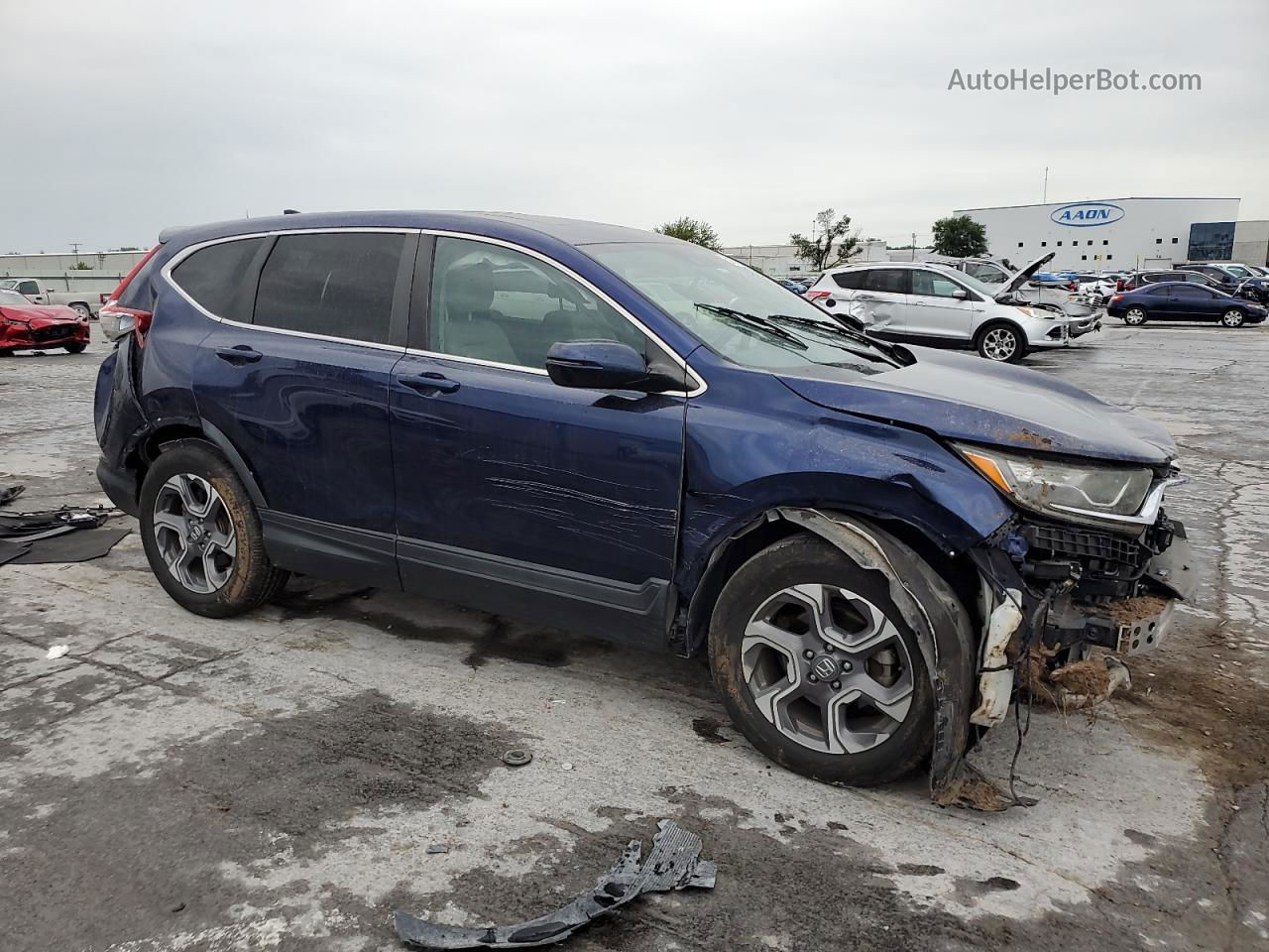 2017 Honda Cr-v Ex Синий vin: 7FARW1H51HE039094