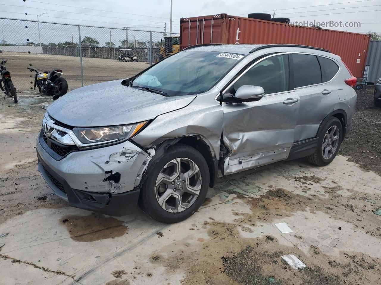 2019 Honda Cr-v Ex Silver vin: 7FARW1H51KE037661