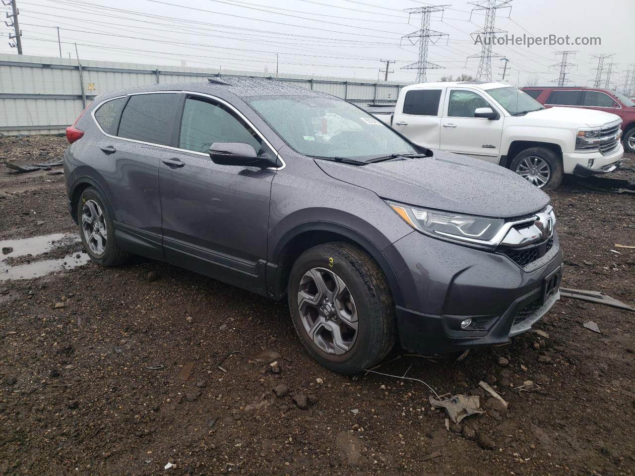 2018 Honda Cr-v Ex Gray vin: 7FARW1H52JE040390