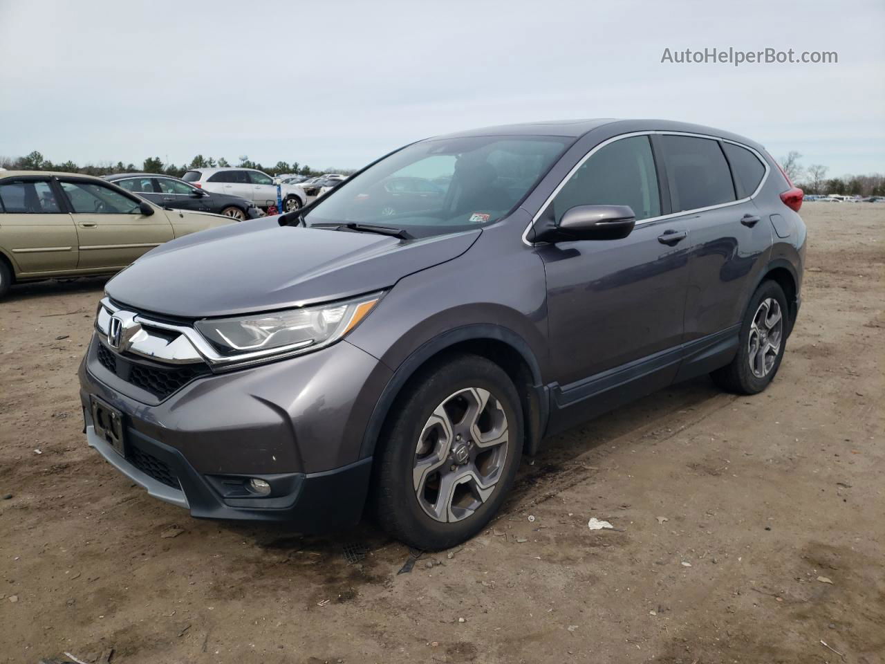 2018 Honda Cr-v Ex Серый vin: 7FARW1H55JE039153