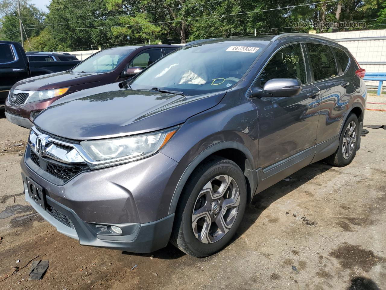 2018 Honda Cr-v Ex Gray vin: 7FARW1H57JE026050