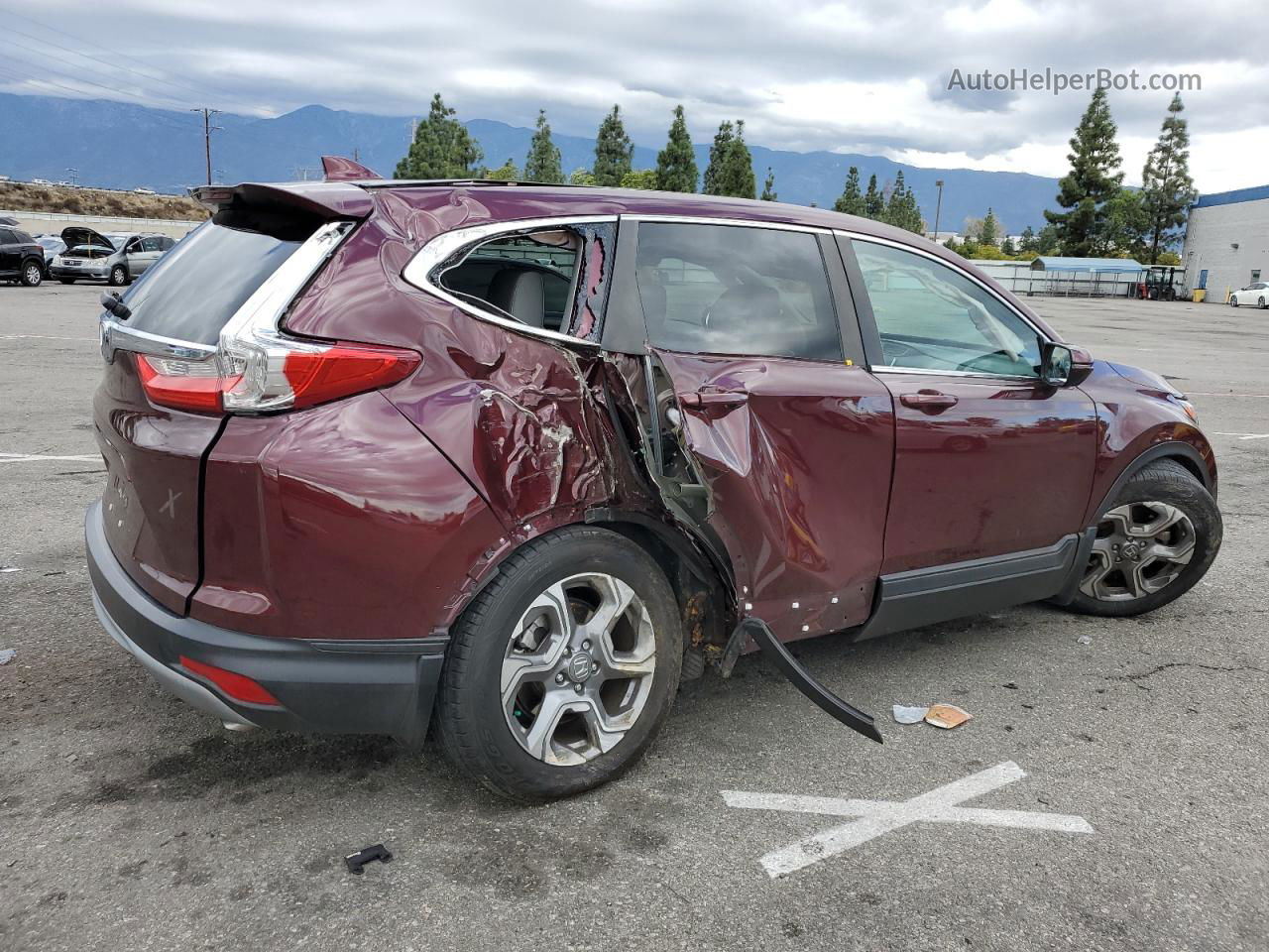 2018 Honda Cr-v Ex Burgundy vin: 7FARW1H59JE053735