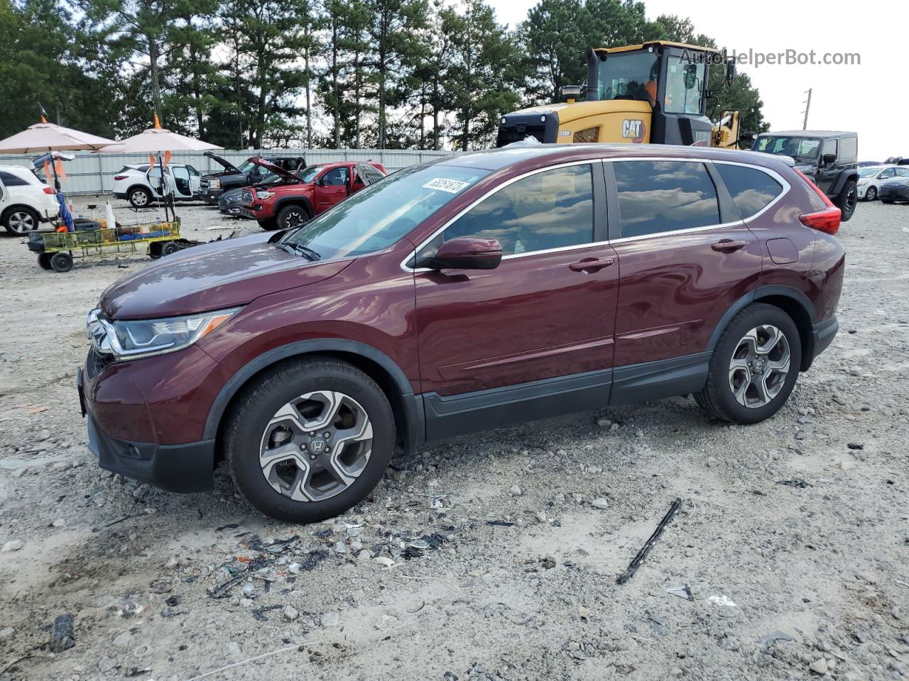 2019 Honda Cr-v Ex Burgundy vin: 7FARW1H59KE009817