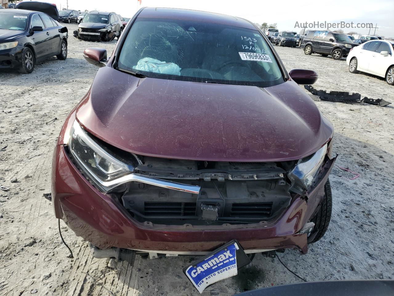 2019 Honda Cr-v Ex Maroon vin: 7FARW1H5XKE031583