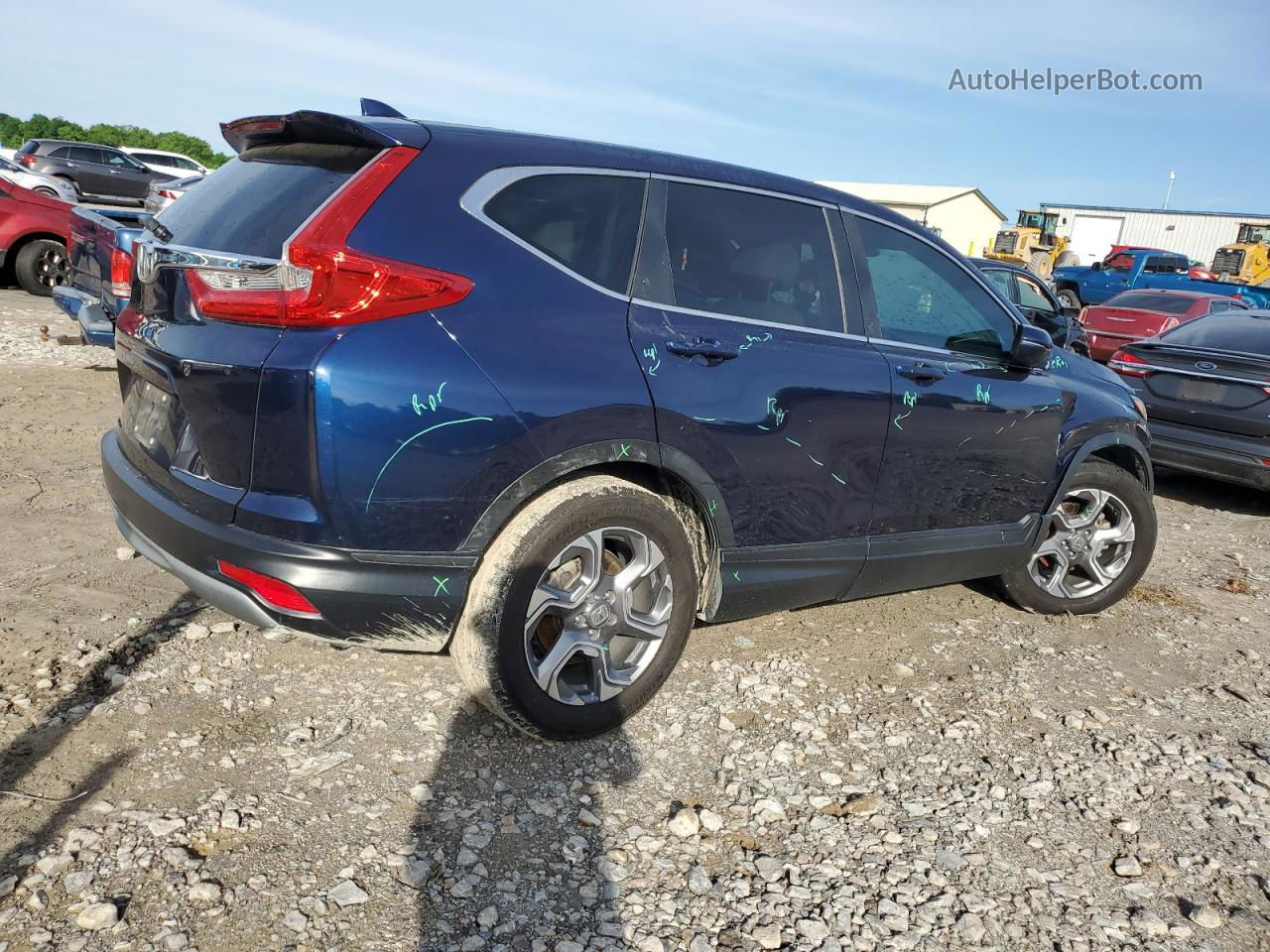 2019 Honda Cr-v Exl Синий vin: 7FARW1H82KE025576