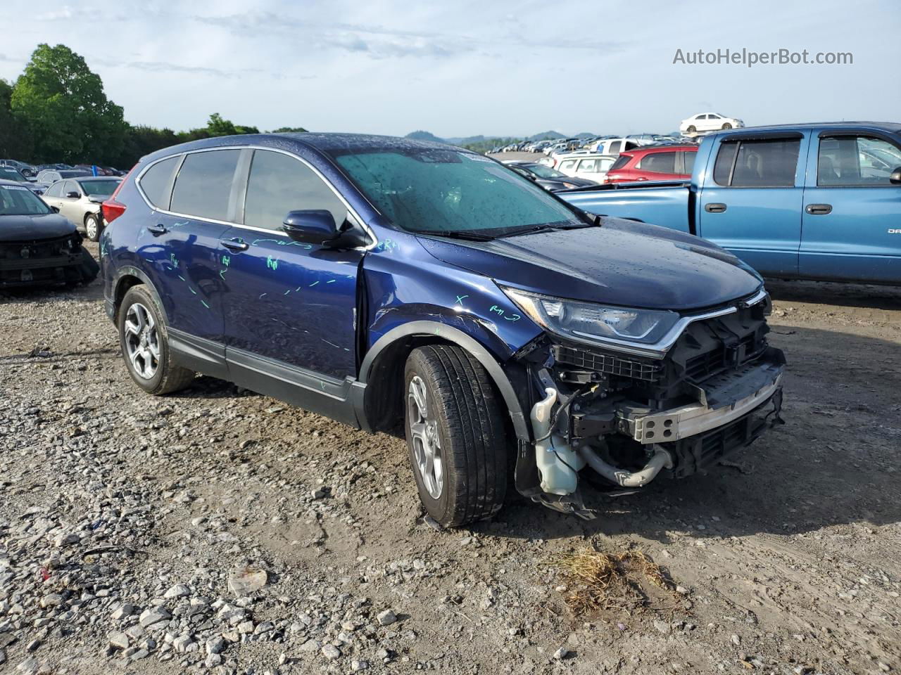 2019 Honda Cr-v Exl Синий vin: 7FARW1H82KE025576