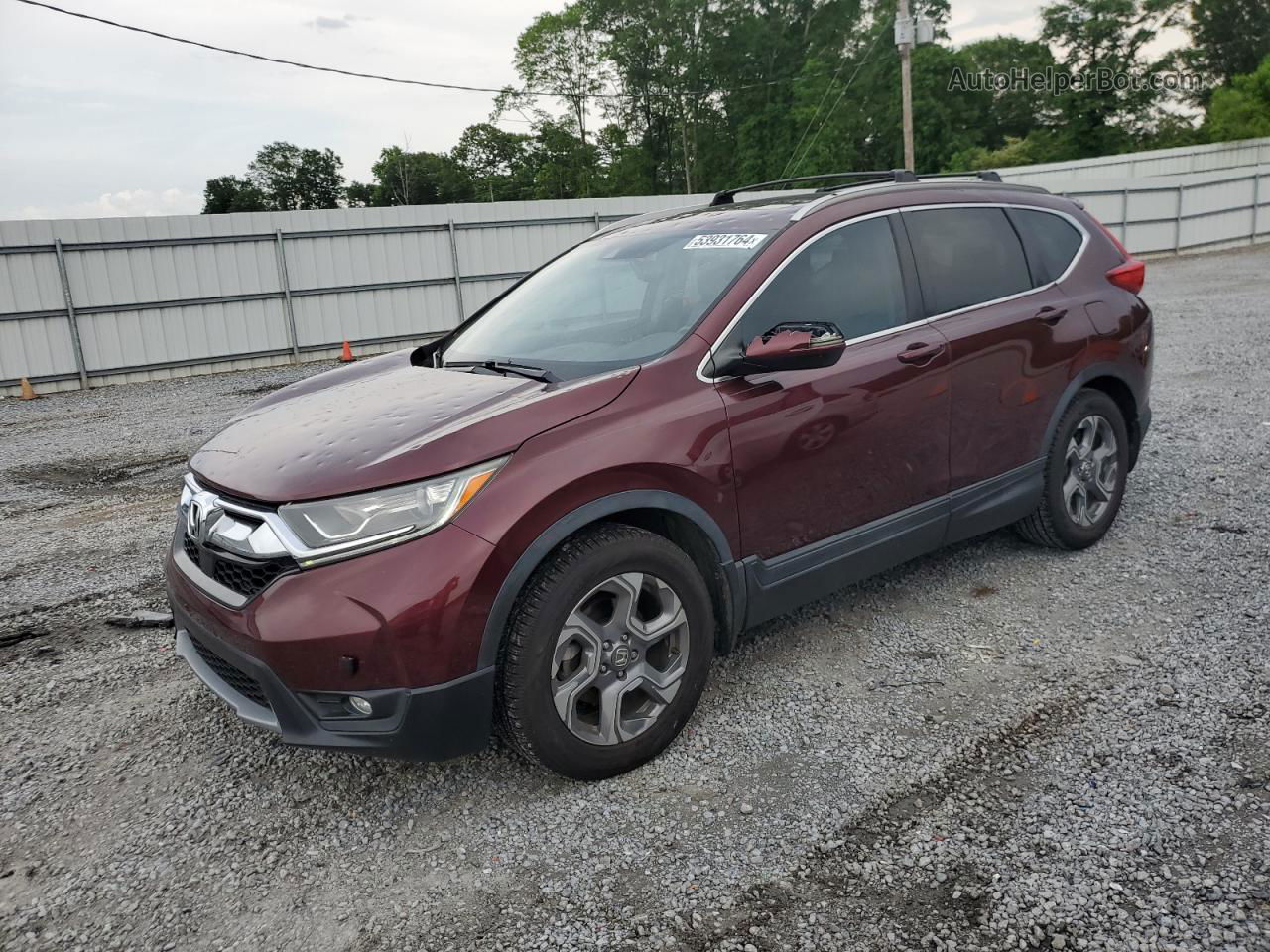 2018 Honda Cr-v Exl Burgundy vin: 7FARW1H86JE003191