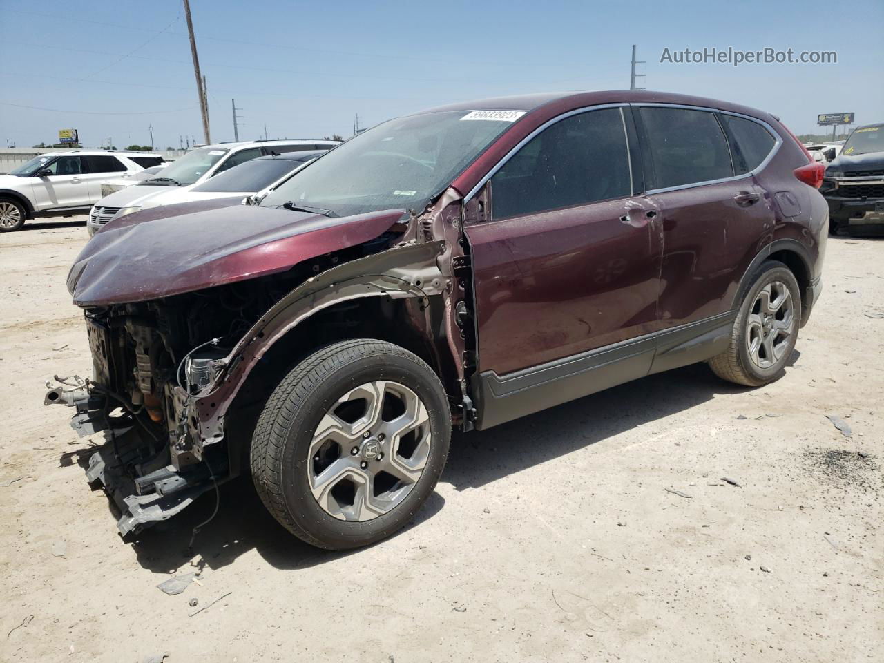 2018 Honda Cr-v Exl Maroon vin: 7FARW1H8XJE029244