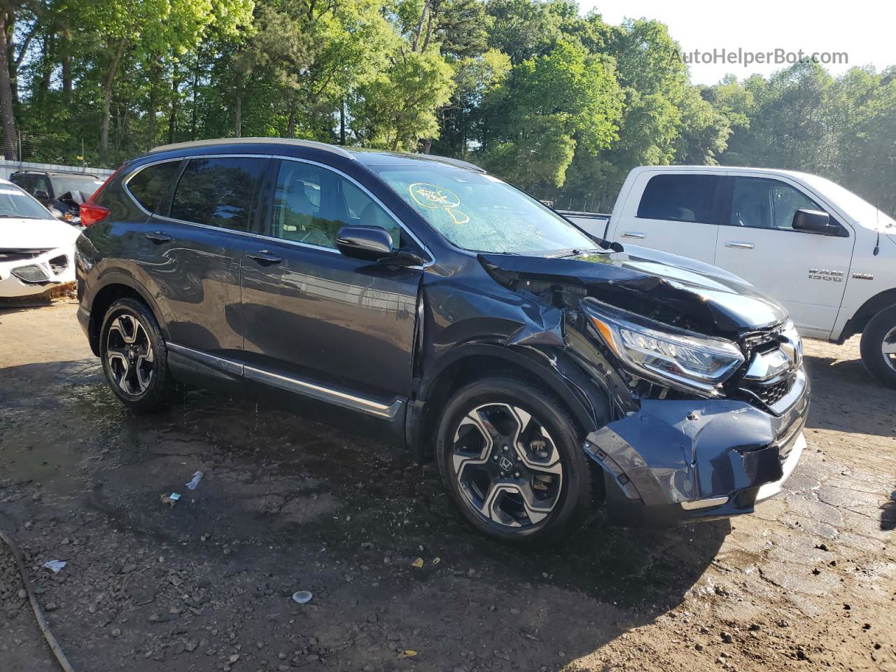 2018 Honda Cr-v Touring Gray vin: 7FARW1H99JE054595