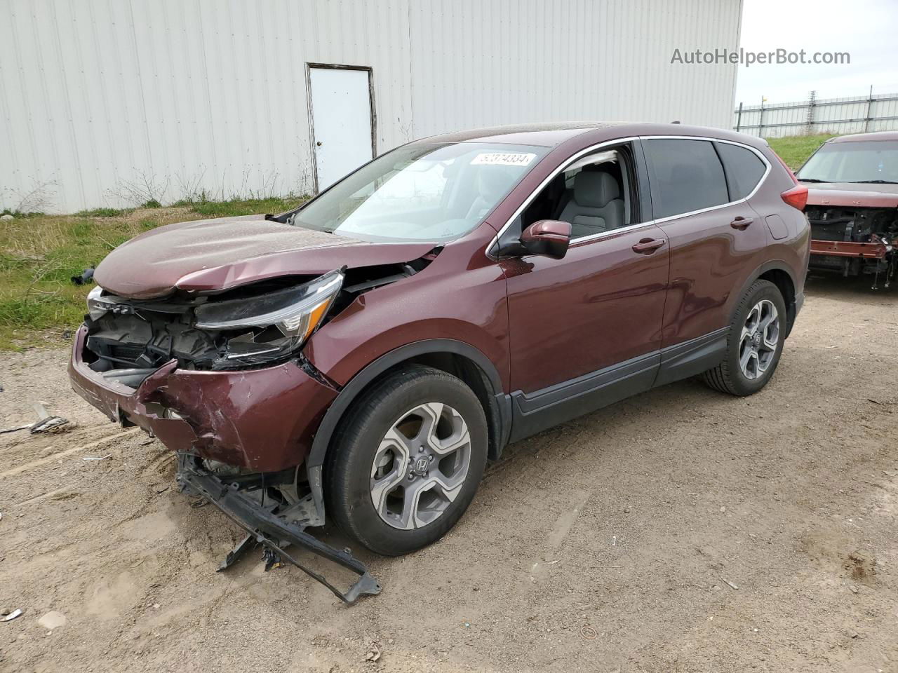 2019 Honda Cr-v Ex Бордовый vin: 7FARW2H51KE062856