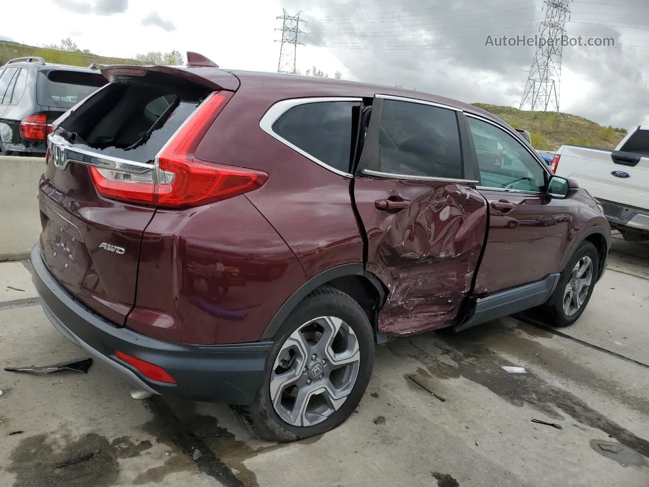 2019 Honda Cr-v Ex Maroon vin: 7FARW2H51KE063361