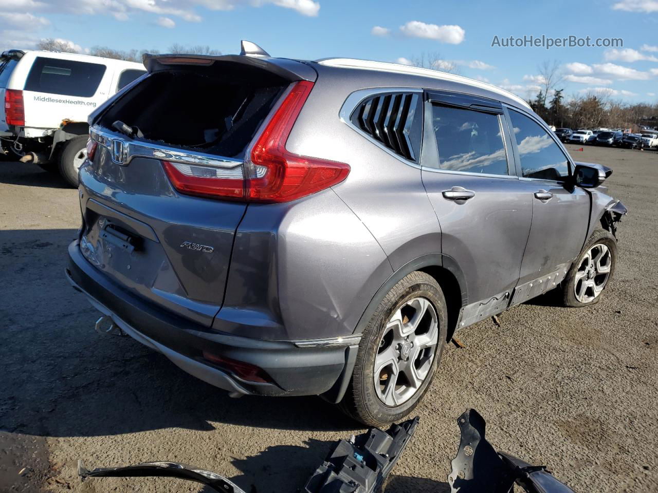 2018 Honda Cr-v Ex Gray vin: 7FARW2H54JE058010