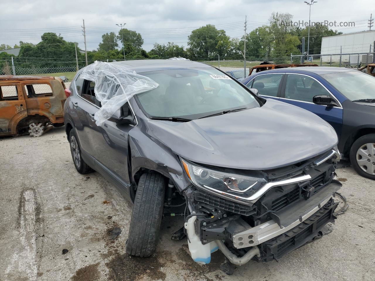 2019 Honda Cr-v Ex Gray vin: 7FARW2H54KE059496