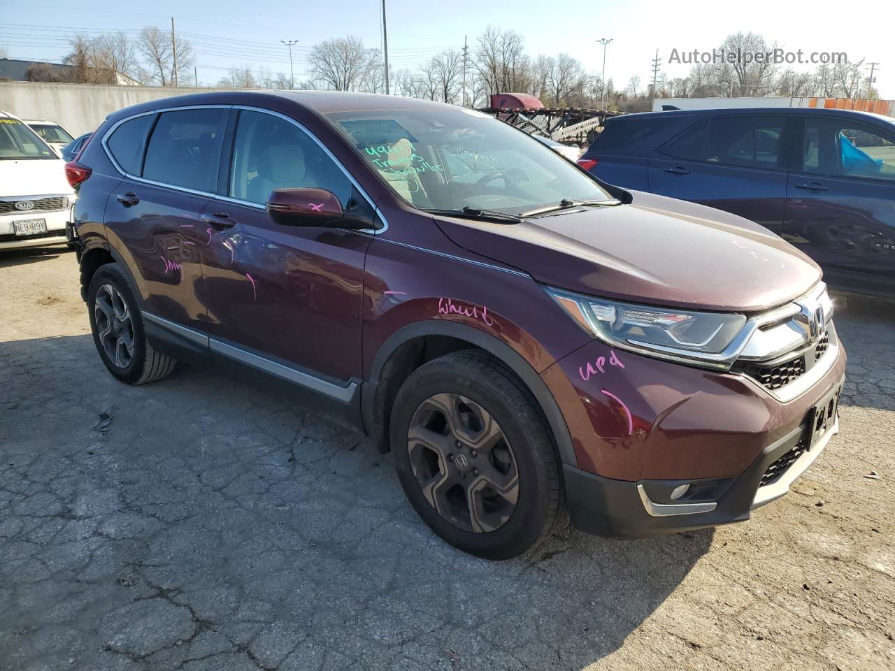 2018 Honda Cr-v Ex Burgundy vin: 7FARW2H56JE059630