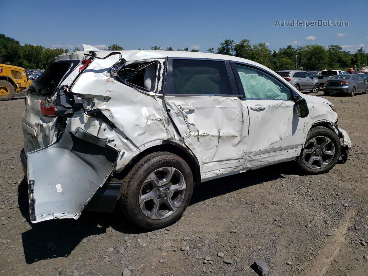 2019 Honda Cr-v Ex White vin: 7FARW2H56KE039928