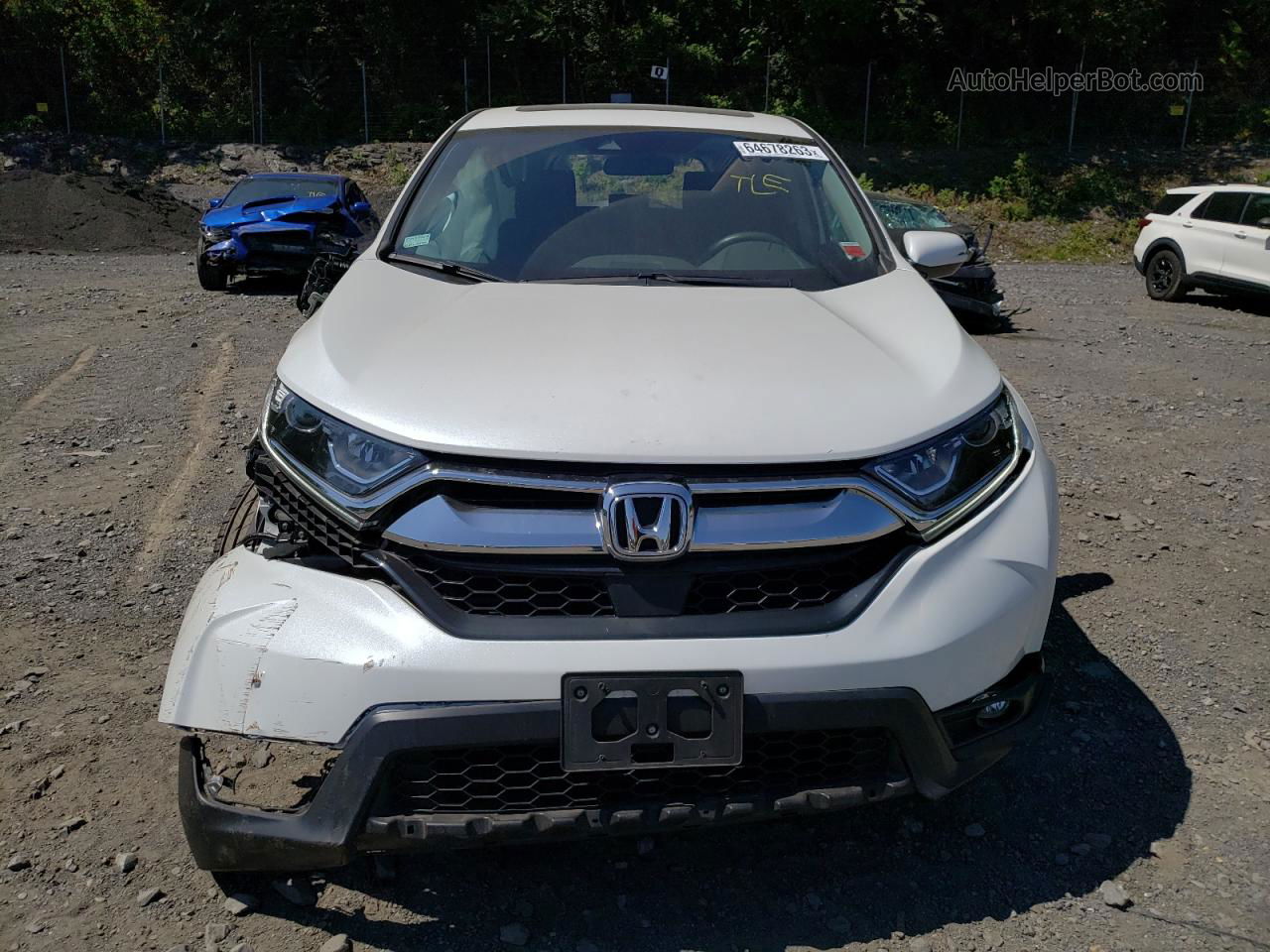 2019 Honda Cr-v Ex White vin: 7FARW2H56KE039928