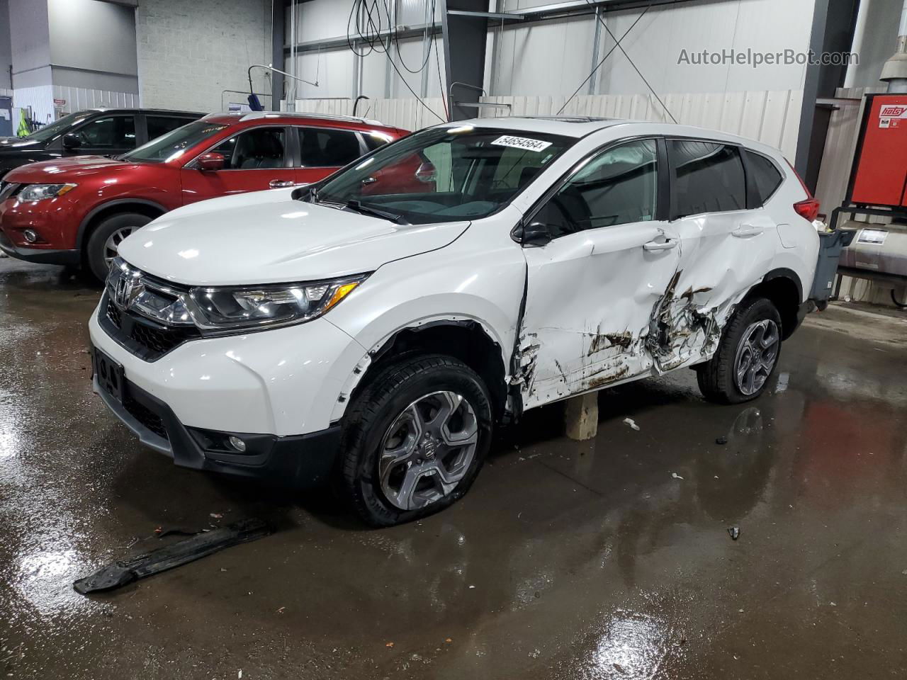 2019 Honda Cr-v Ex White vin: 7FARW2H5XKE016507