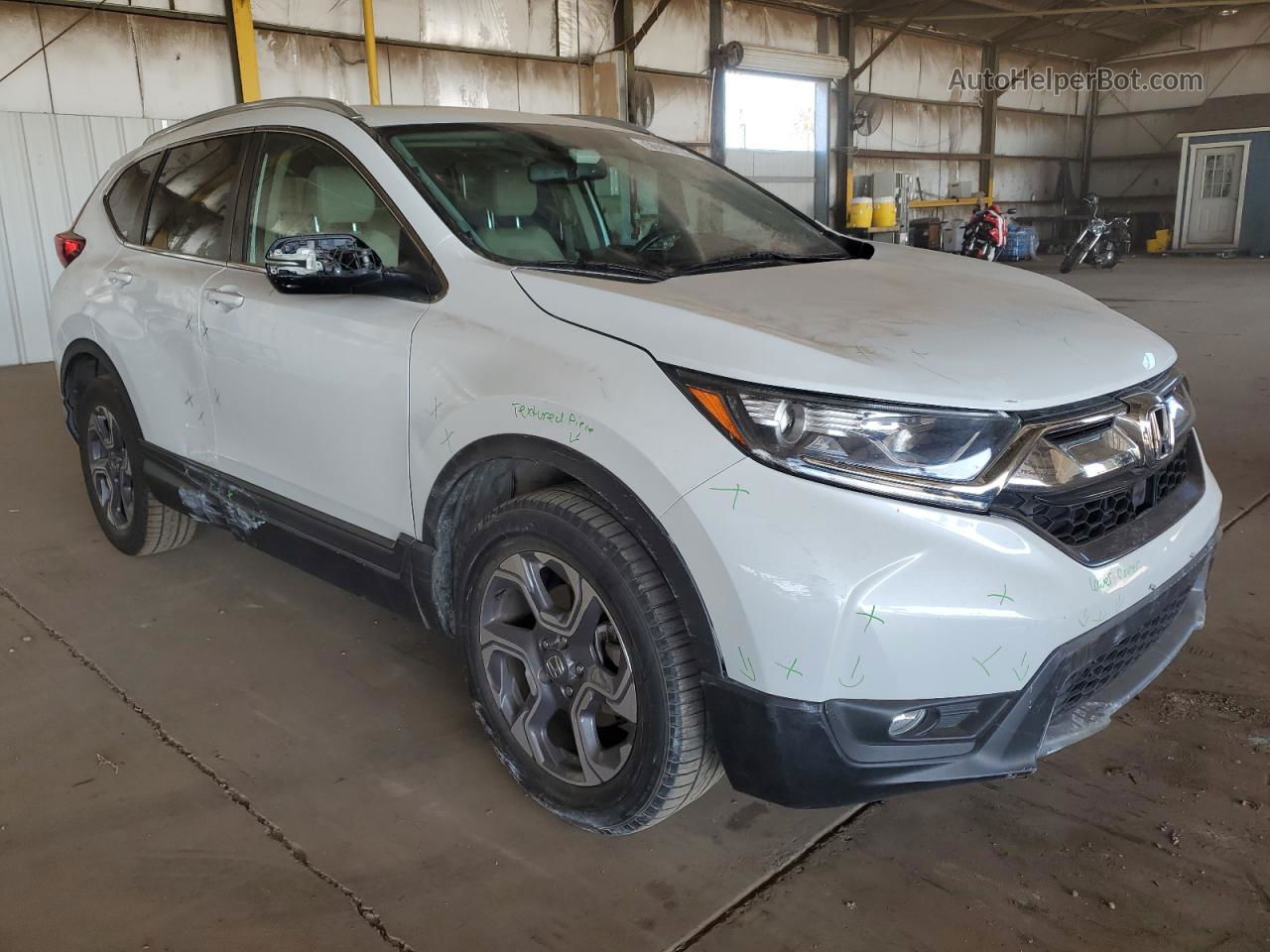 2019 Honda Cr-v Exl White vin: 7FARW2H82KE015846