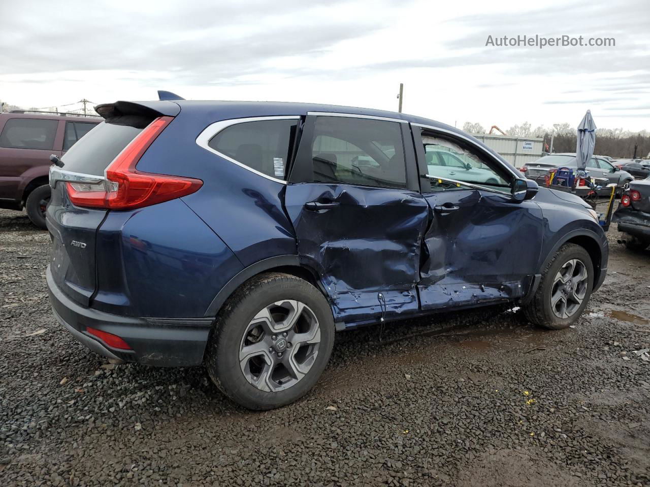 2019 Honda Cr-v Exl Blue vin: 7FARW2H83KE041470