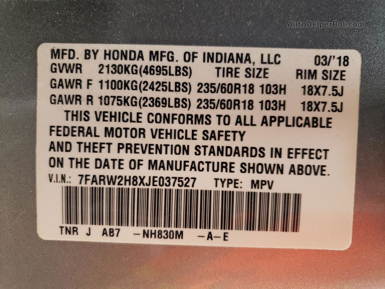 2018 Honda Cr-v Exl Silver vin: 7FARW2H8XJE037527