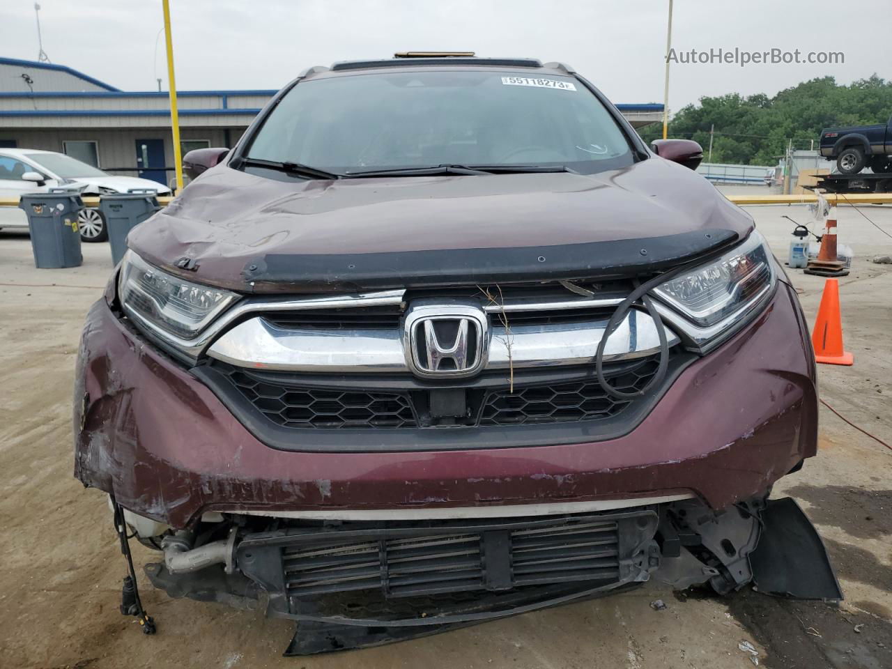 2018 Honda Cr-v Touring Burgundy vin: 7FARW2H90JE097549