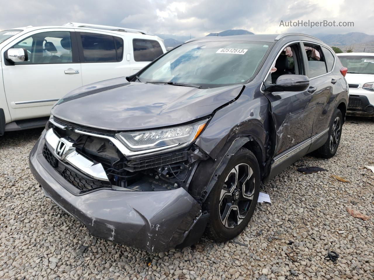 2018 Honda Cr-v Touring Gray vin: 7FARW2H92JE093535