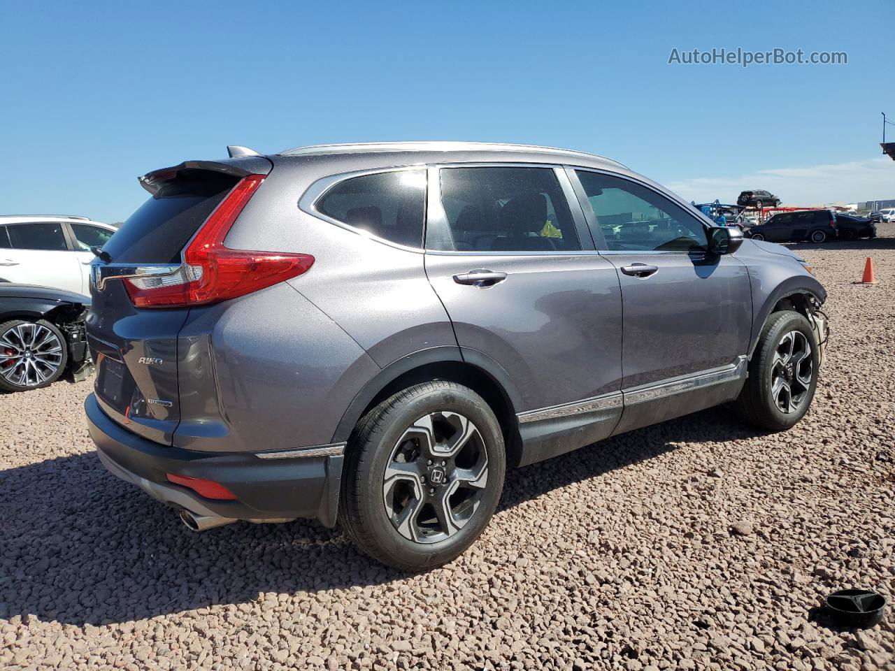 2018 Honda Cr-v Touring Gray vin: 7FARW2H93JE069633