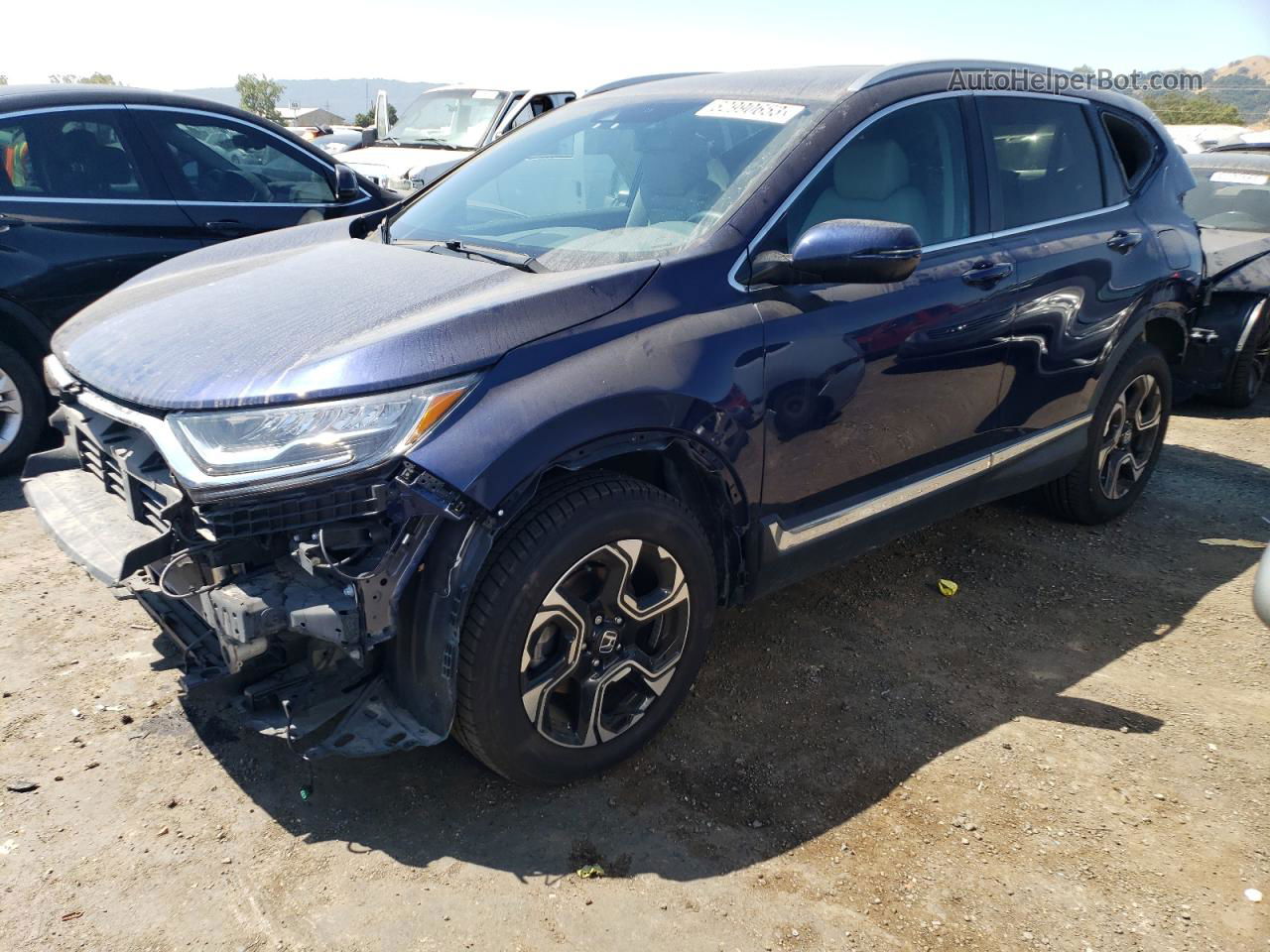 2018 Honda Cr-v Touring Blue vin: 7FARW2H97JE026686