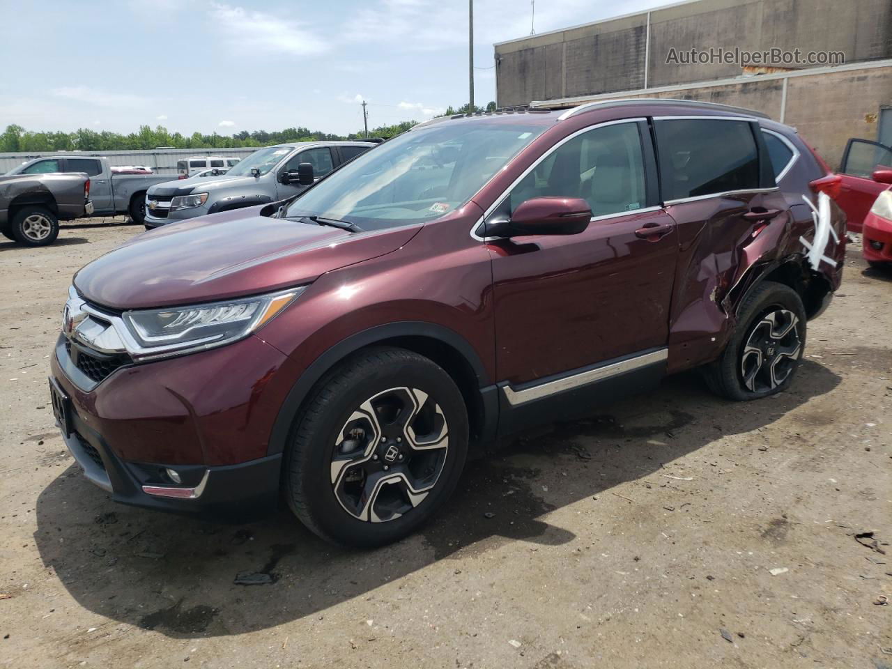 2019 Honda Cr-v Touring Burgundy vin: 7FARW2H97KE015009