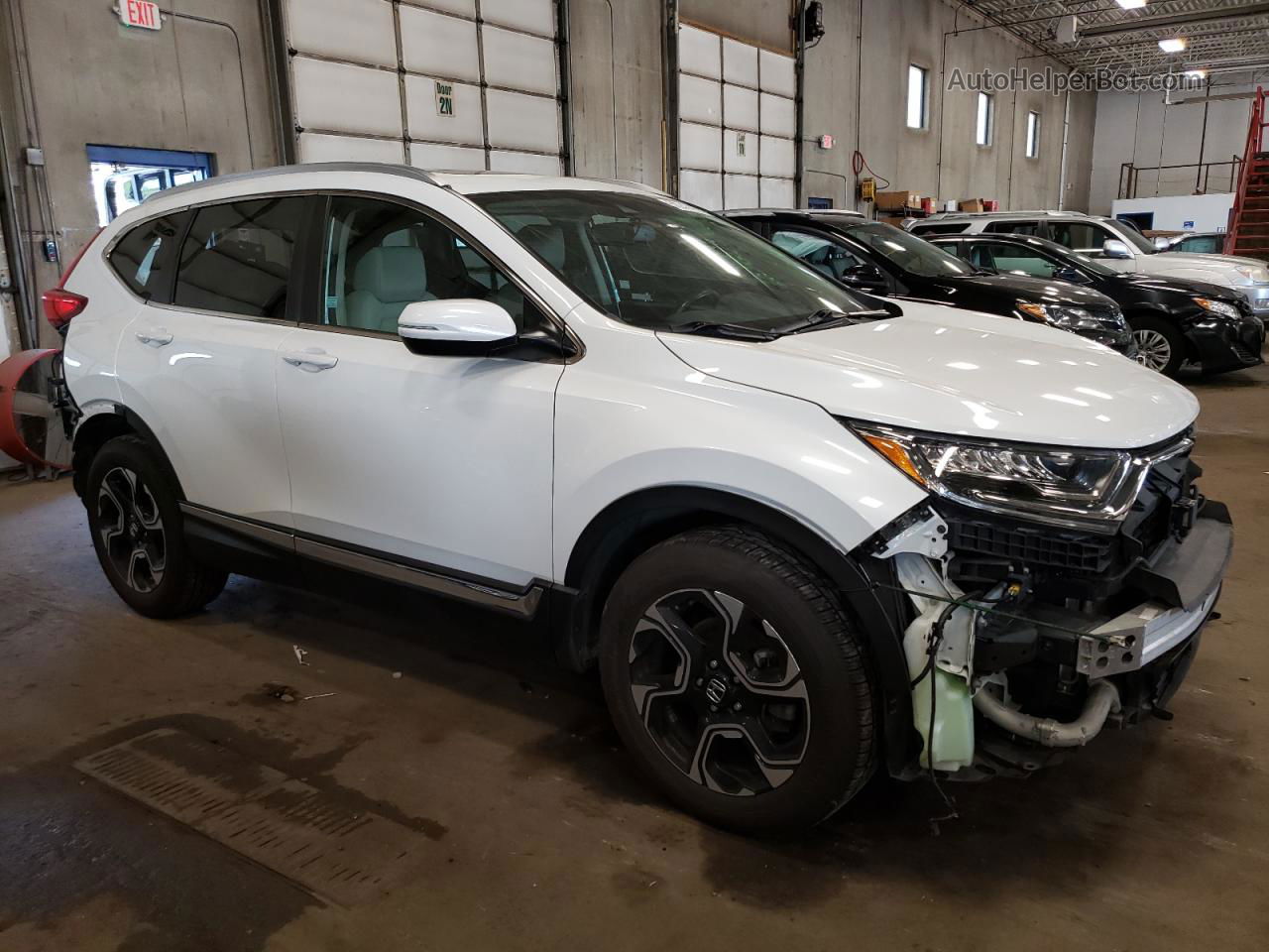 2019 Honda Cr-v Touring White vin: 7FARW2H98KE008098