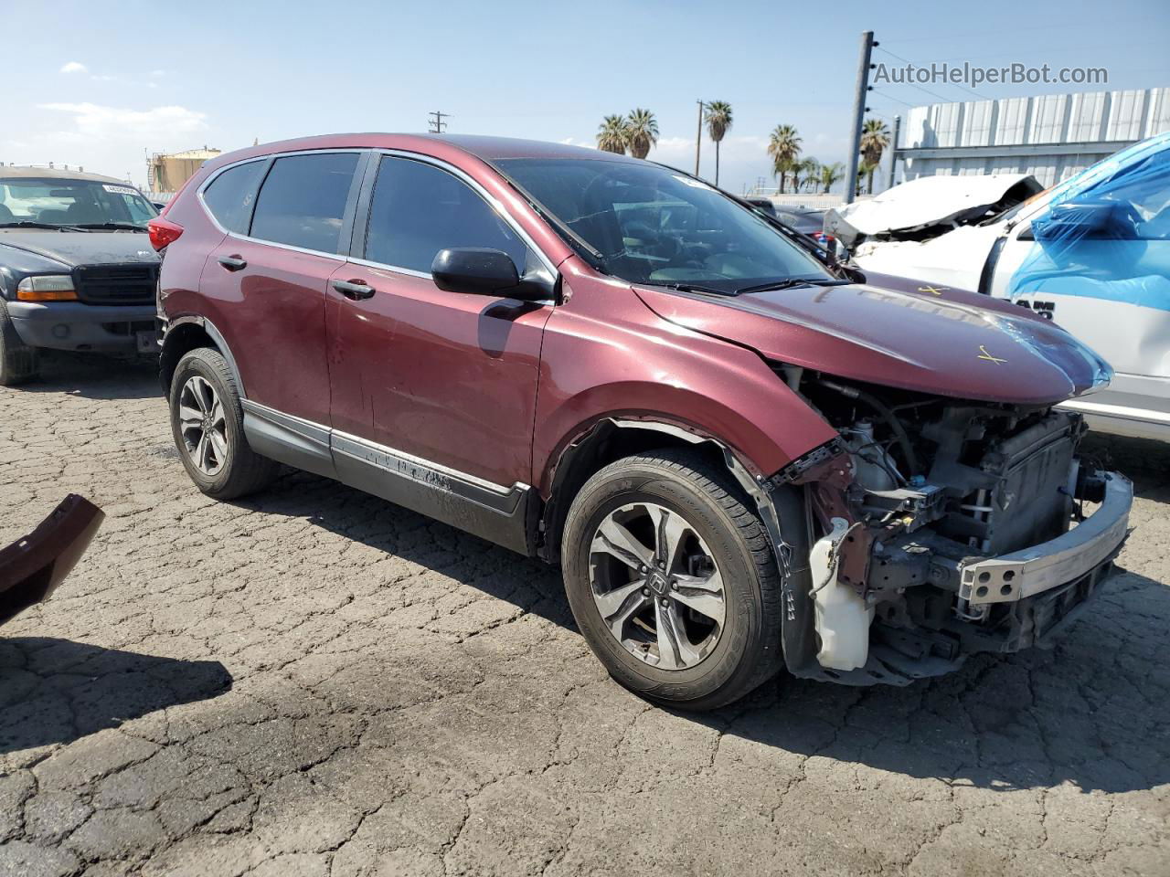 2017 Honda Cr-v Lx Burgundy vin: 7FARW5H35HE006587