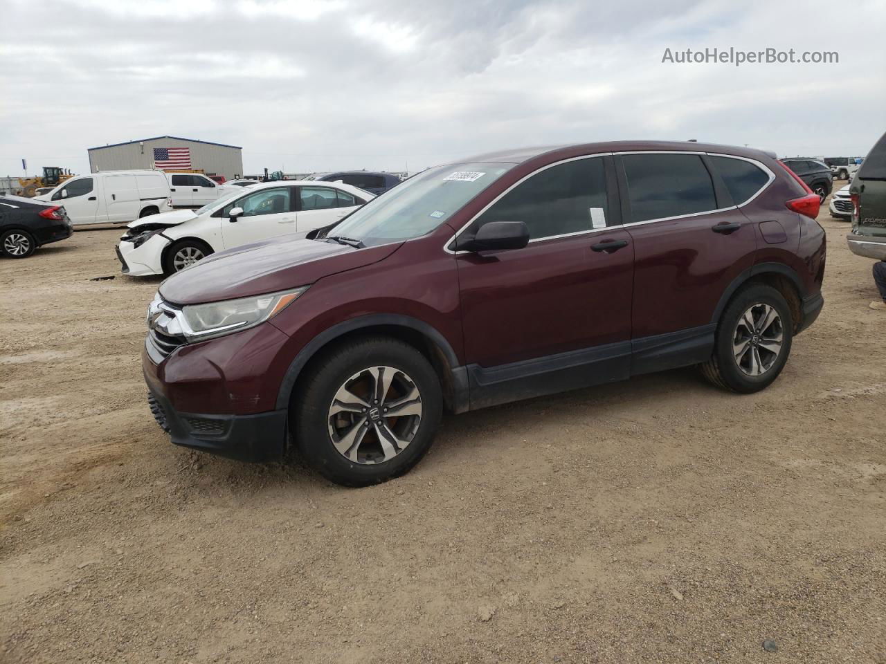 2017 Honda Cr-v Lx Burgundy vin: 7FARW5H36HE009255