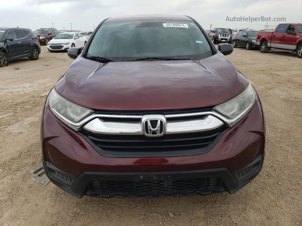 2017 Honda Cr-v Lx Burgundy vin: 7FARW5H36HE009255