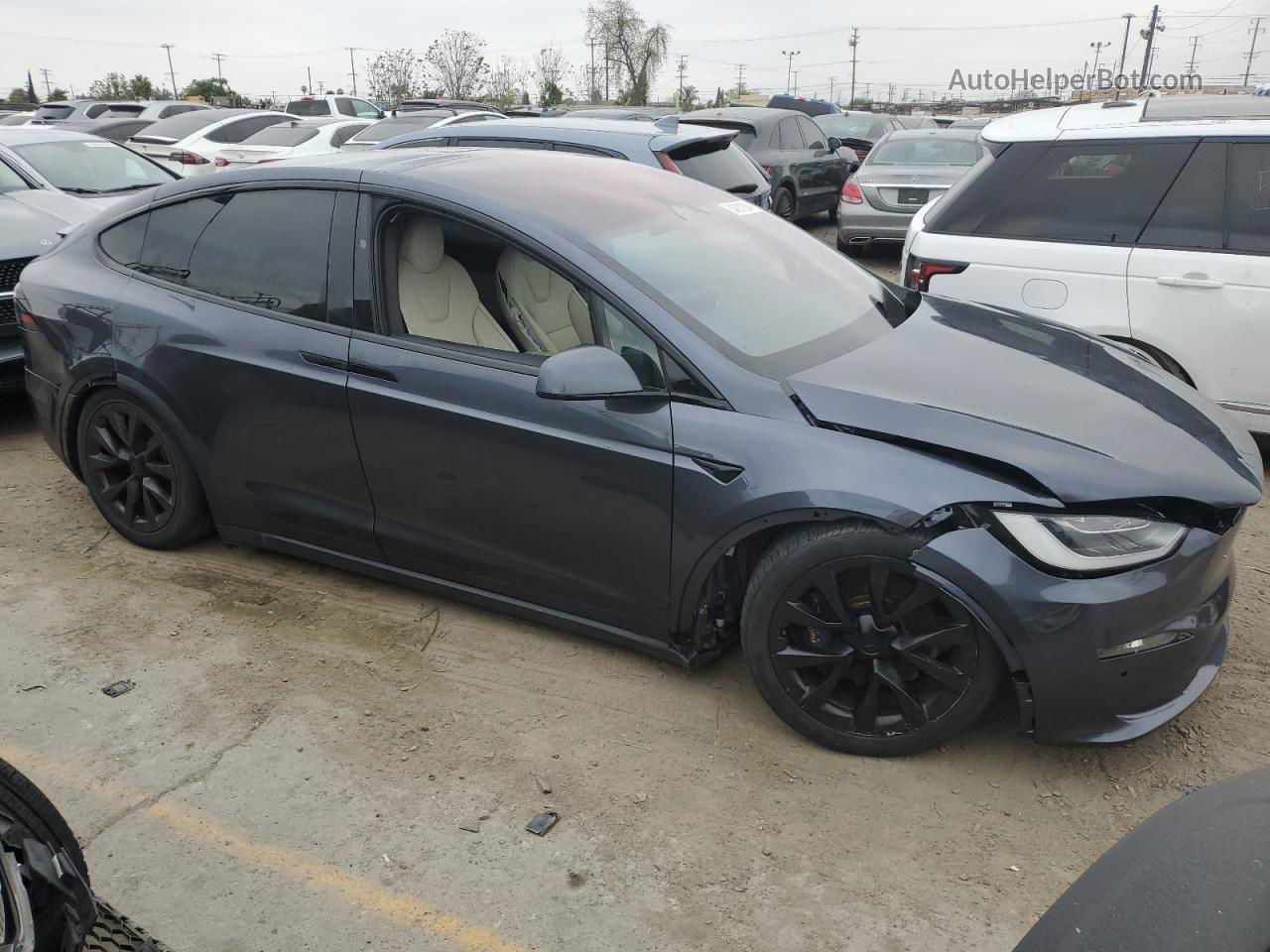 2022 Tesla Model X  Gray vin: 7SAXCBE64NF362200