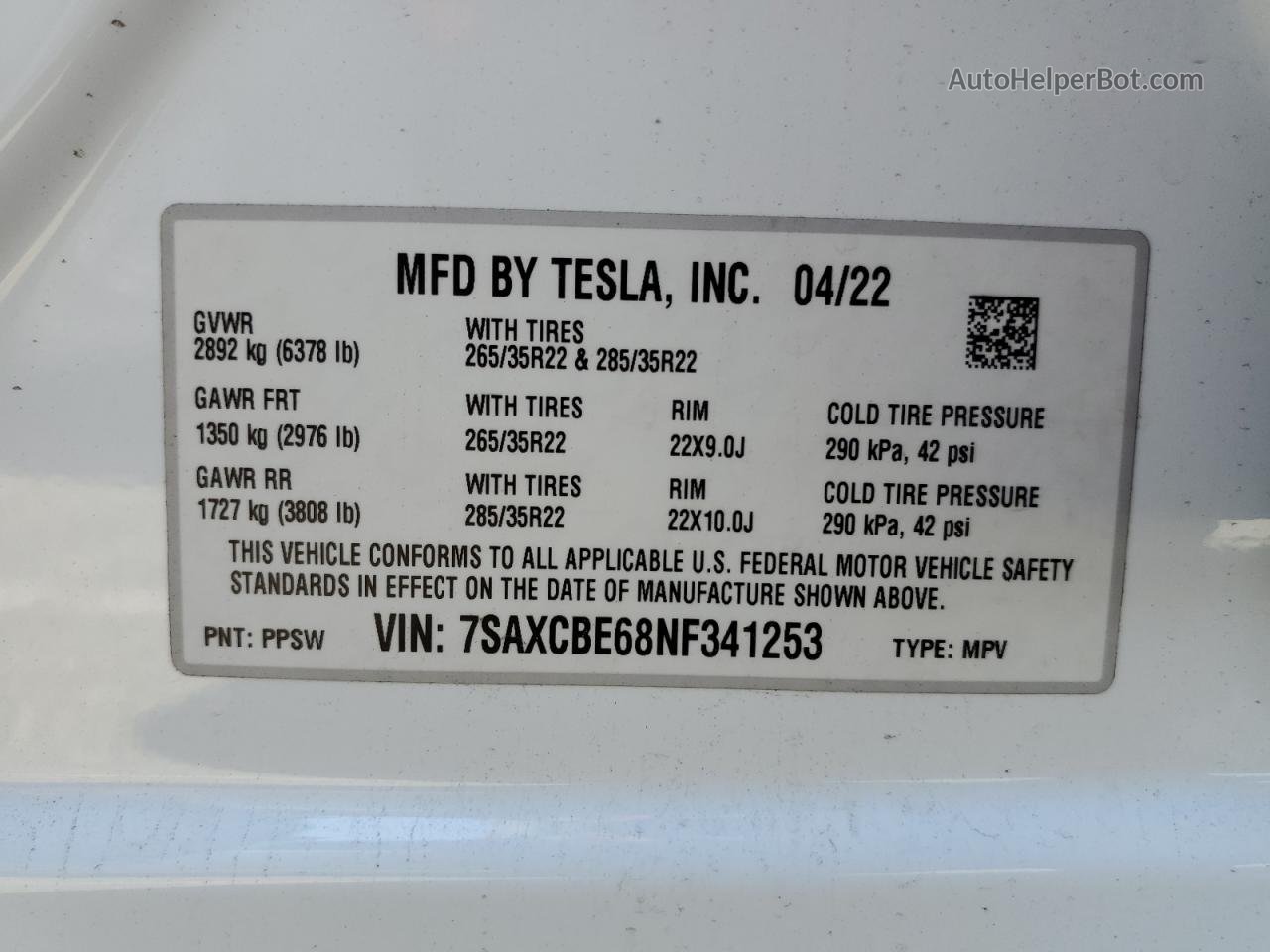 2022 Tesla Model X  Two Tone vin: 7SAXCBE68NF341253
