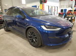 2022 Tesla Model X Blue vin: 7SAXCDE50NF336244