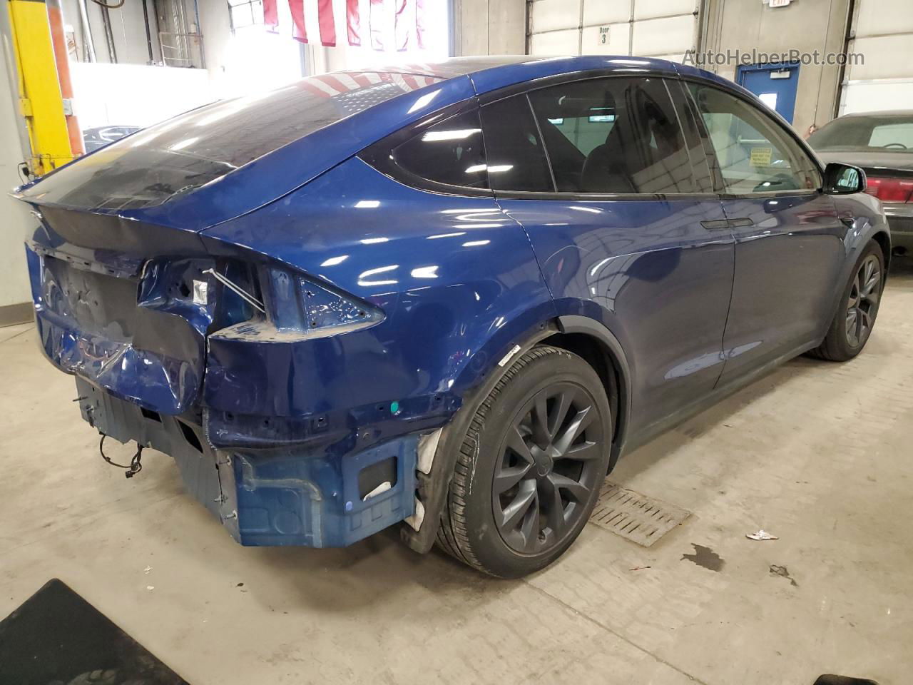 2022 Tesla Model X Blue vin: 7SAXCDE50NF336244