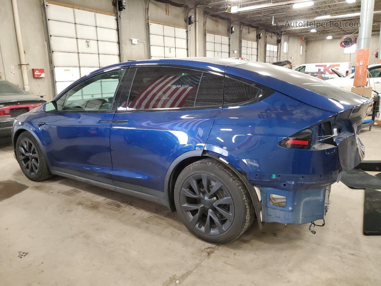 2022 Tesla Model X Blue vin: 7SAXCDE50NF336244