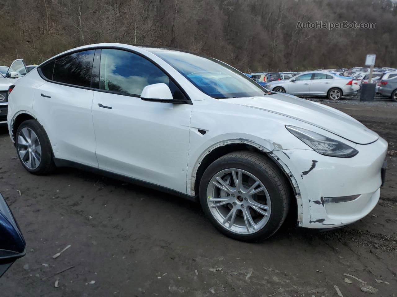 2022 Tesla Model Y  White vin: 7SAYGAEE0NF465785