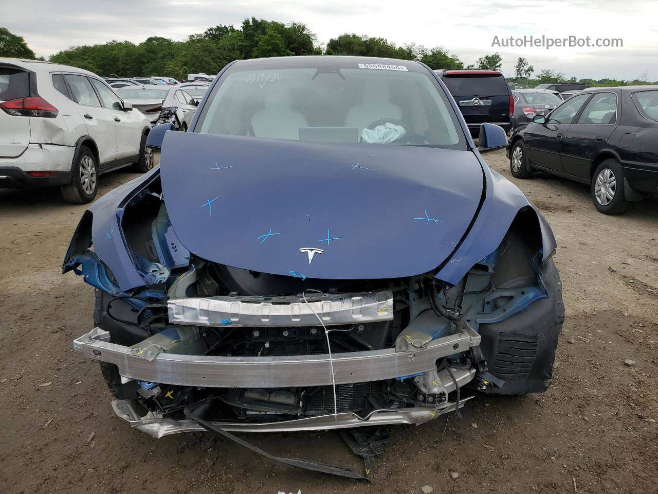 2022 Tesla Model Y  Blue vin: 7SAYGAEE5NF324758