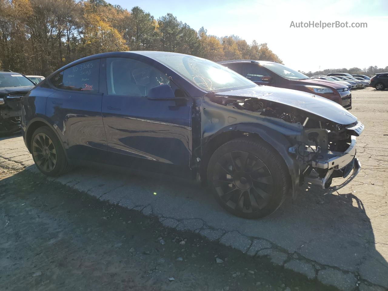 2022 Tesla Model Y  Blue vin: 7SAYGAEE9NF514675