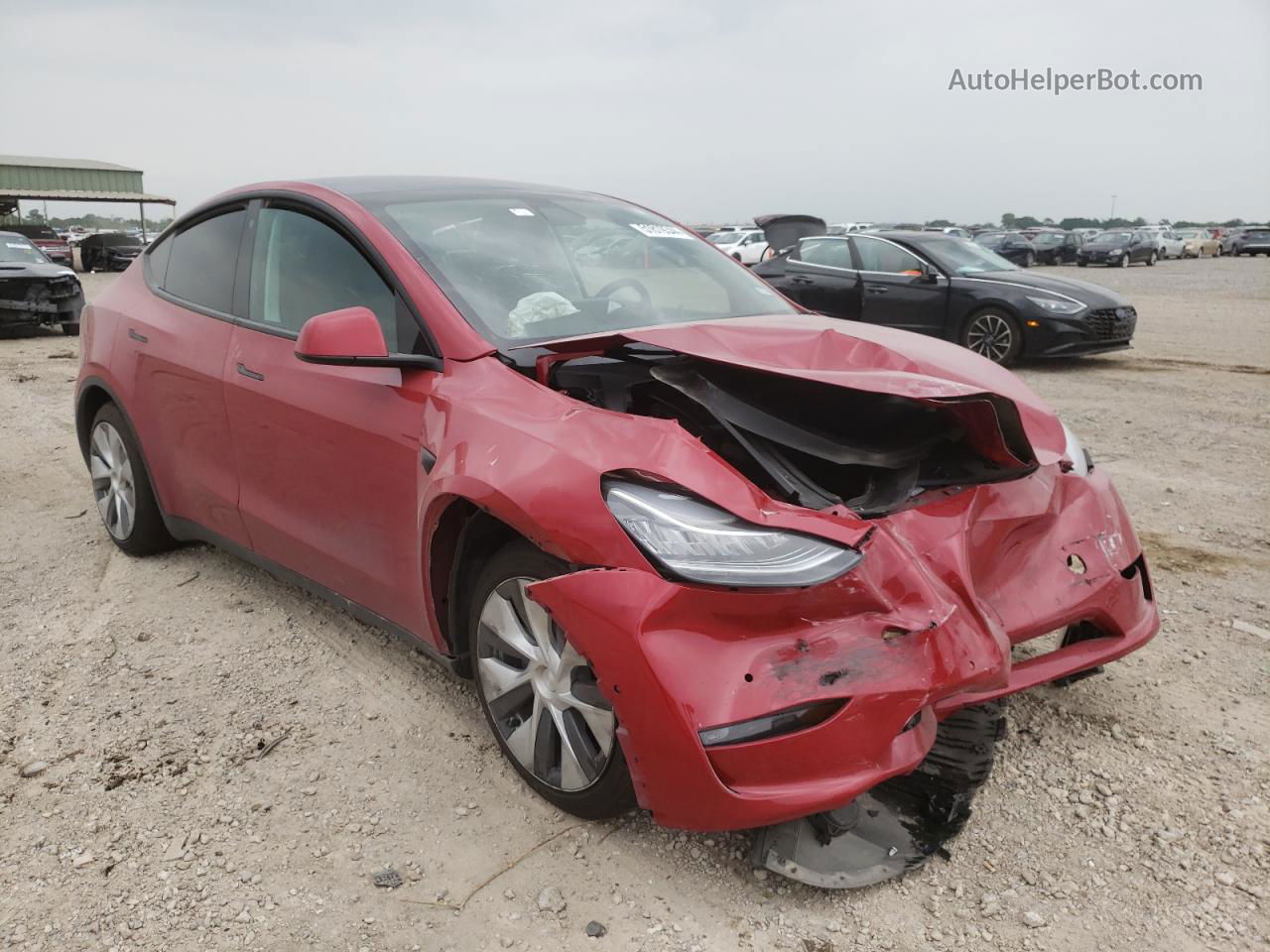 2022 Tesla Model Y  Red vin: 7SAYGAEEXNF364463