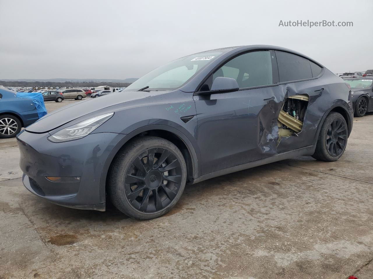 2022 Tesla Model Y  Gray vin: 7SAYGAEEXNF431238