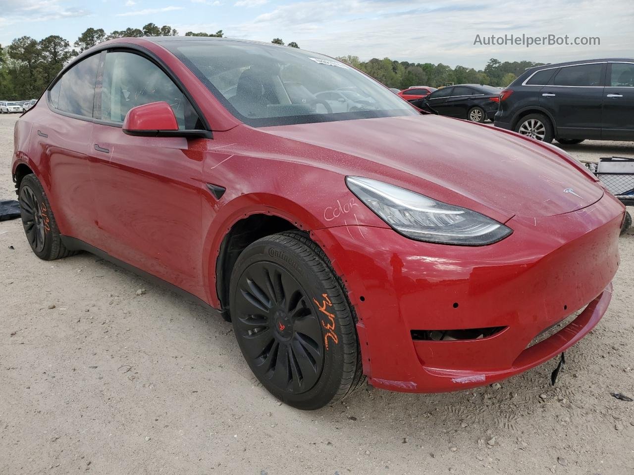 2022 Tesla Model Y  Red vin: 7SAYGDEE0NA003192