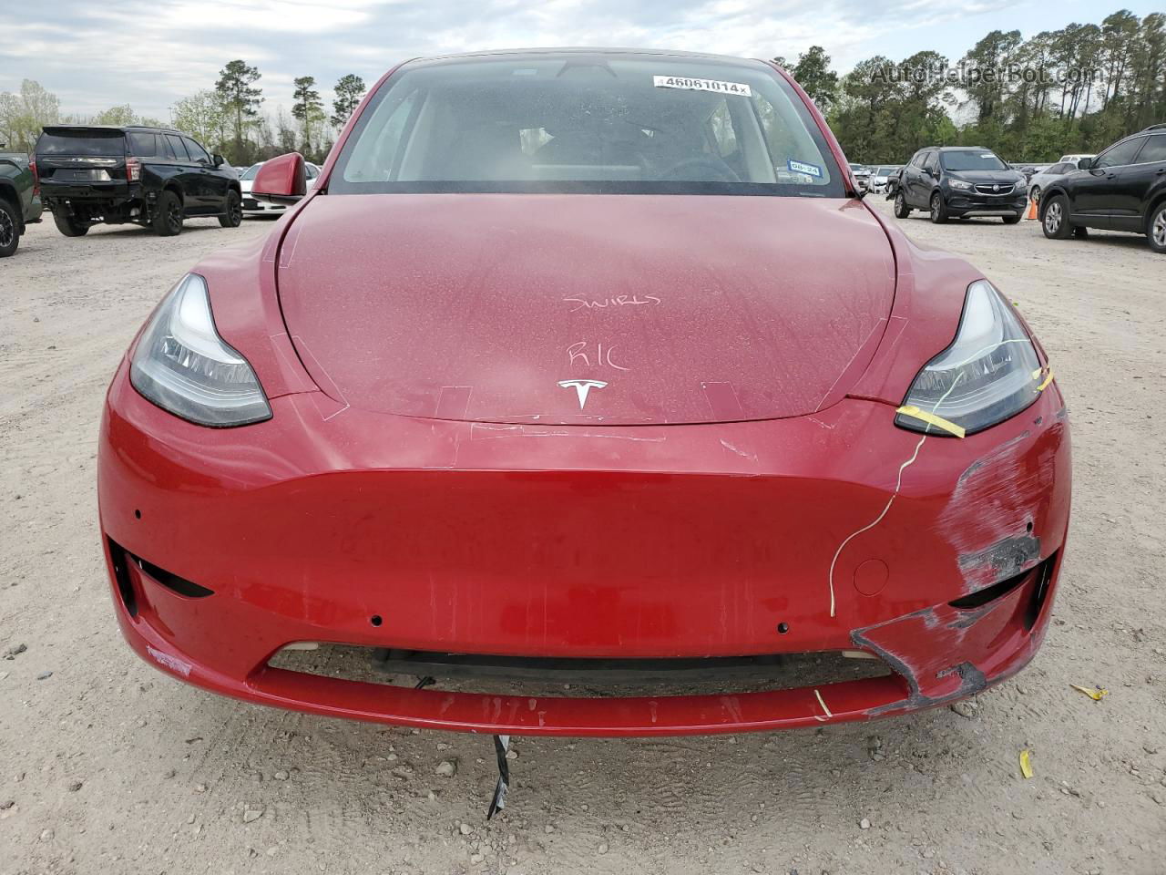 2022 Tesla Model Y  Red vin: 7SAYGDEE0NA003192