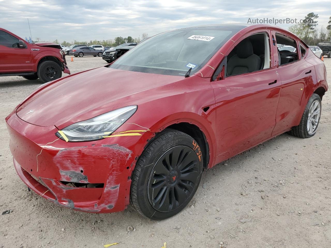 2022 Tesla Model Y  Red vin: 7SAYGDEE0NA003192
