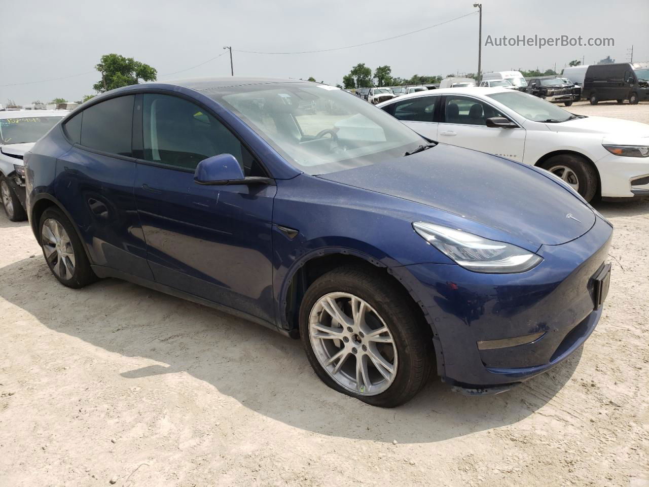 2022 Tesla Model Y  Blue vin: 7SAYGDEE0NA003919