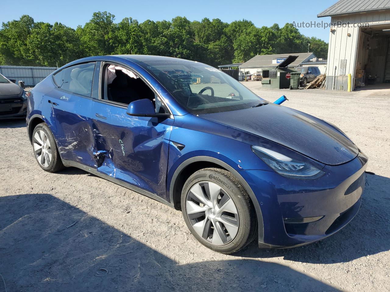 2022 Tesla Model Y  Blue vin: 7SAYGDEE1NA020177